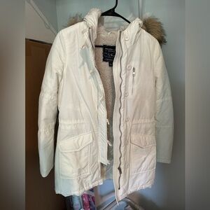 White Quilted Hoodie Jacket
